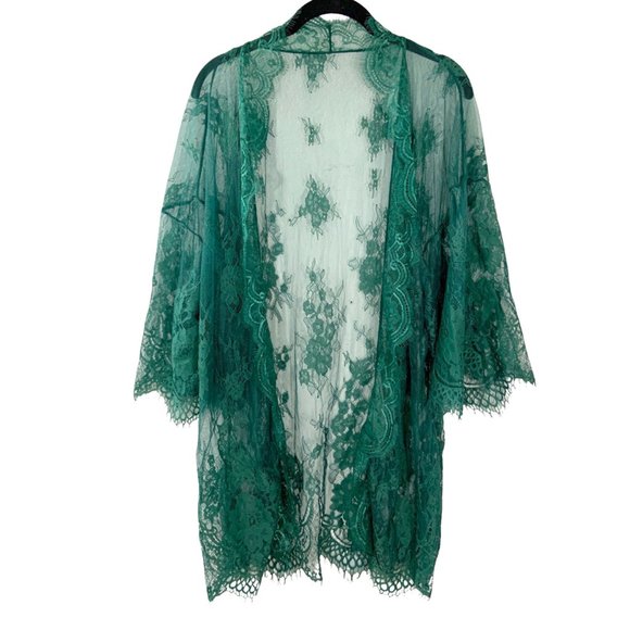 Avid Love Other - Teal Lace Kimono Robe